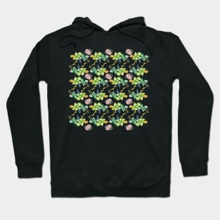 Green Flowering Leaves Pattern Hoodie